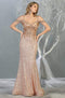 Embellished V-neck Trumpet Dress - May Queen RQ7877