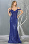 Embellished V-neck Trumpet Dress - May Queen RQ7877