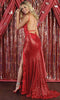 Floral And Glittered Plunging V Neck Evening Gown - May Queen RQ7884