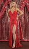 Floral And Glittered Plunging V Neck Evening Gown - May Queen RQ7884