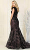 Feathered Straps Laced V Neck Trumpet Dress - May Queen RQ7893