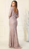 Laced Scalloped Bateau Neckline Evening Dress - May Queen RQ7906