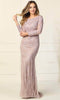 Laced Scalloped Bateau Neckline Evening Dress - May Queen RQ7906