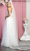 Sleeveless Deep V-neck Bridal Gown - May Queen RQ7915