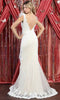 Feathered Sleeve Long Dress with V-Neckline - May Queen RQ7925