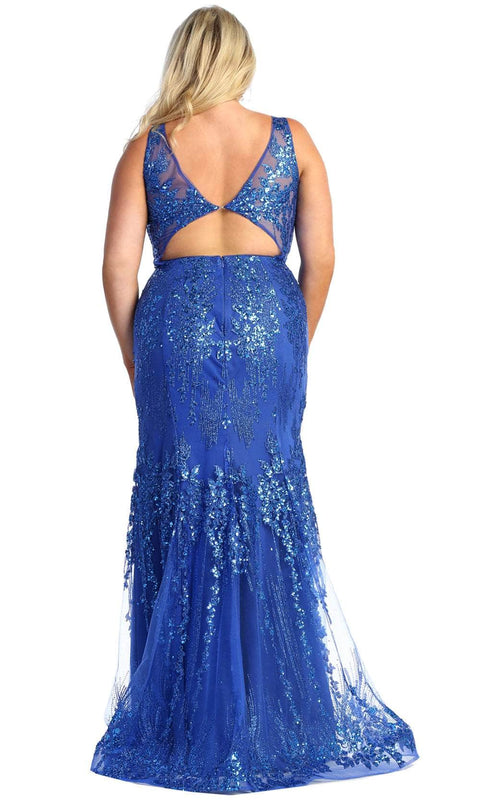Sequined Cut-out Evening Dress - May Queen RQ7941