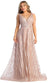 Stripe Glittered A-line Gown - May Queen RQ7945