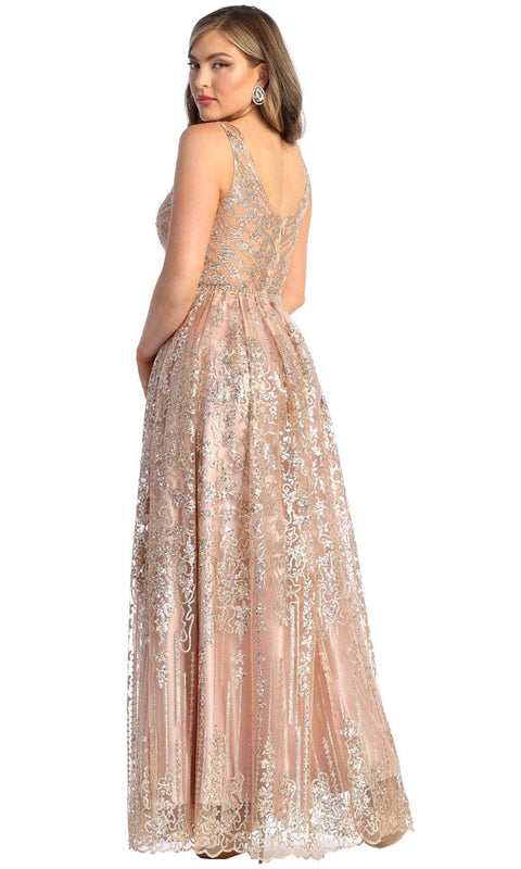 Embroidered Illusion Bodice Dress - May Queen RQ7948