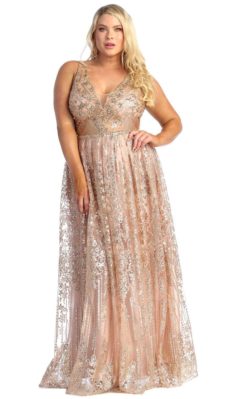 Embroidered Illusion Bodice Dress - May Queen RQ7948