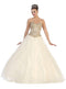 Strapless Sweetheart Gilded Quinceanera Ballgown - May Queen LK-74