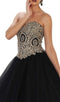 Strapless Sweetheart Gilded Quinceanera Ballgown - May Queen LK-74