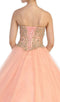 Strapless Sweetheart Gilded Quinceanera Ballgown - May Queen LK-74