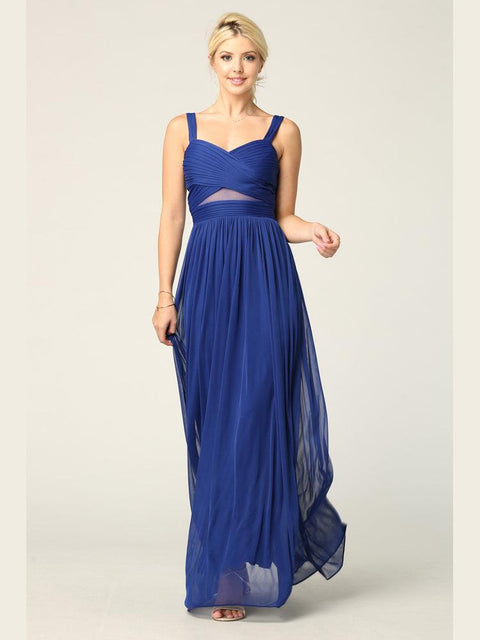Long Mesh Sleeveless Bridesmaids Dress