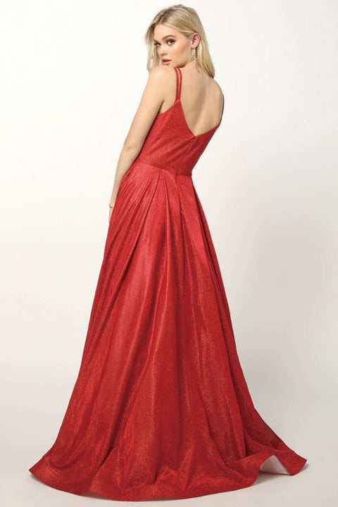 Metallic A-line Gown with Glitters by Juliet 206