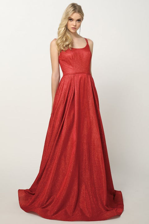 Metallic A-line Gown with Glitters by Juliet 206