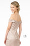 Elizabeth K GS2856's Short Off-Shoulder Dress with Metallic Glitter