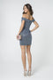 Elizabeth K GS2856's Short Off-Shoulder Dress with Metallic Glitter
