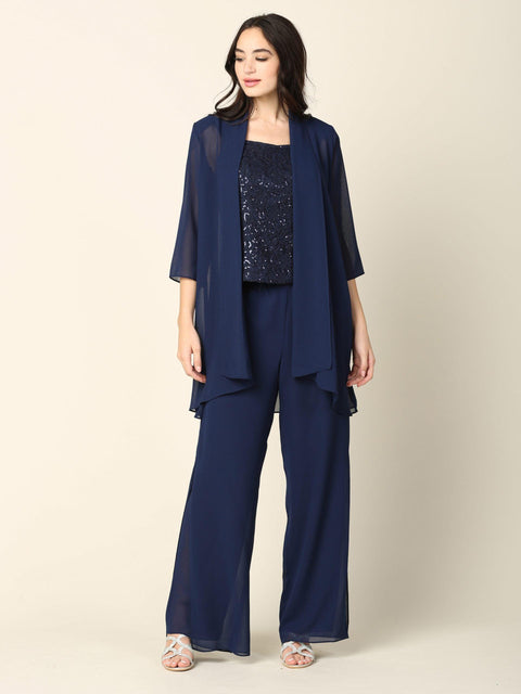 Mother of the Bride and Groom Formal Jacket Pant Suit