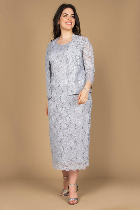 Mother of the Bride and Groom Formal Lace Jacket Dress