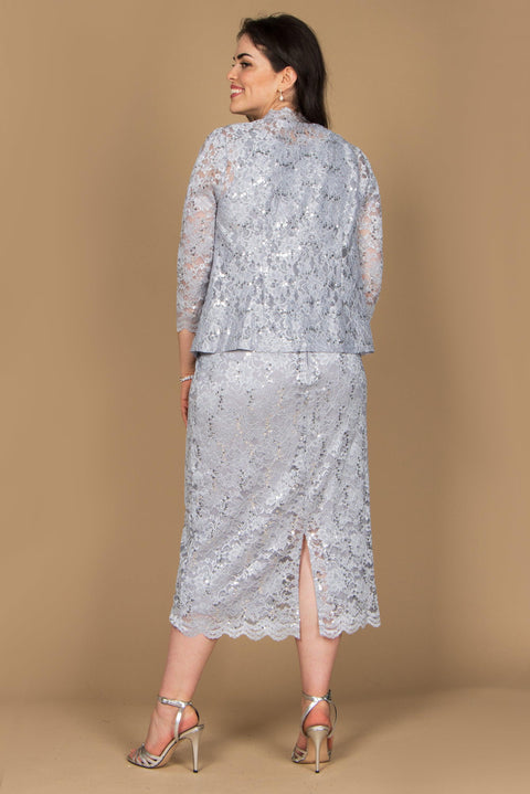 Mother of the Bride and Groom Formal Lace Jacket Dress