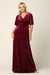 Mother of the Bride and Groom  Long Flutter Sleeve Velvet dress