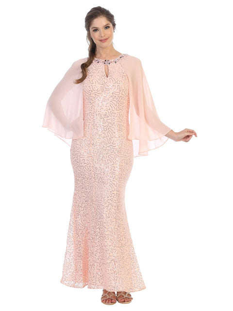 Mother of the Bride and Groom  Formal Cape Dress