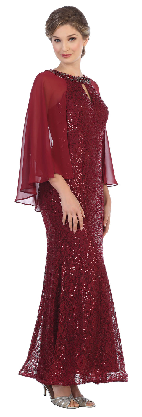 Mother of the Bride and Groom  Formal Cape Dress