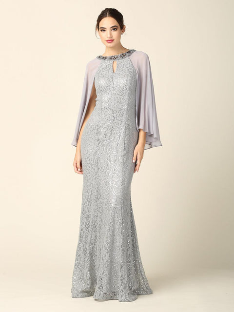 Mother of the Bride and Groom  Formal Cape Dress