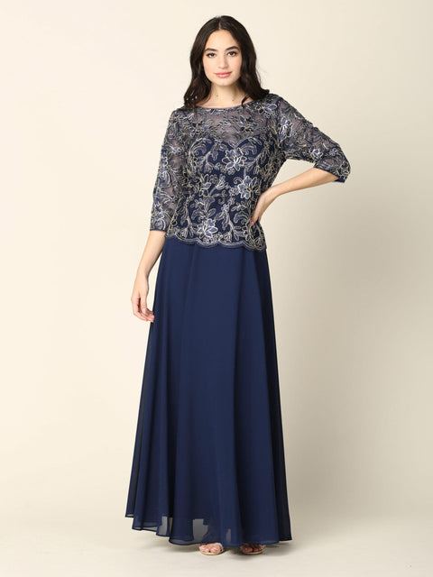 Long Formal Gown for the Mother of the Bride
