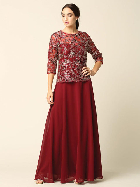 Long Formal Gown for the Mother of the Bride