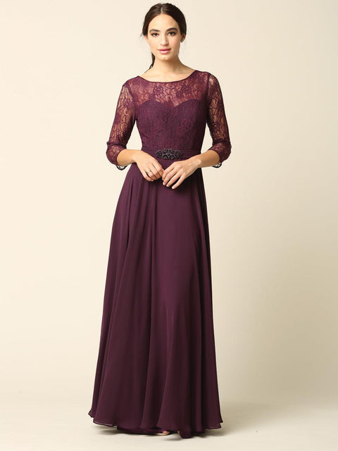 Mother of the Bride and Groom  Formal Lace Chiffon Dress