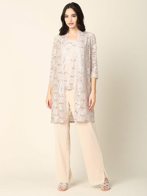 Mother of the Bride and groom Church Long Jacket Pant Suit