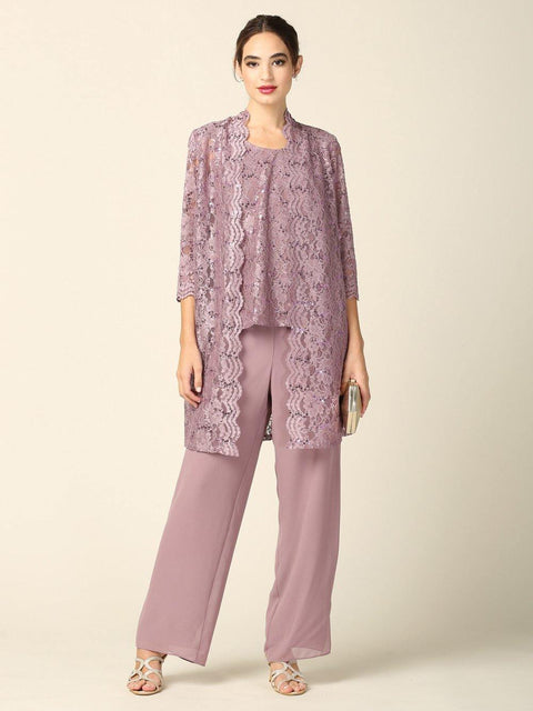 Mother of the Bride and groom Church Long Jacket Pant Suit