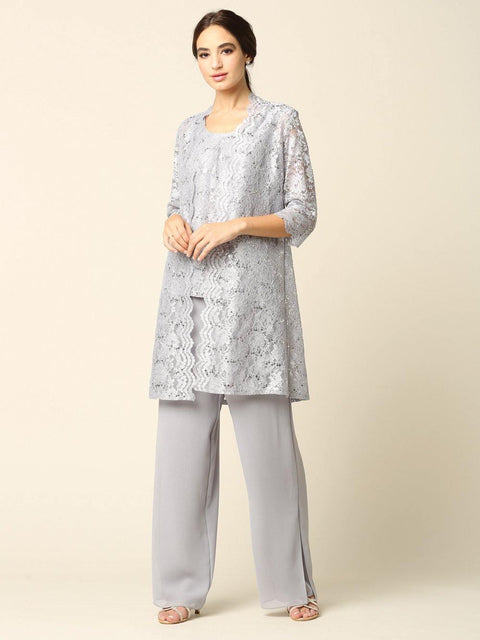 Mother of the Bride and groom Church Long Jacket Pant Suit