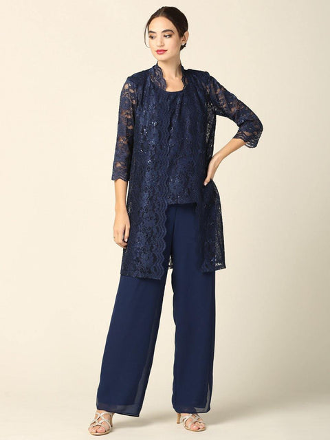 Mother of the Bride and groom Church Long Jacket Pant Suit