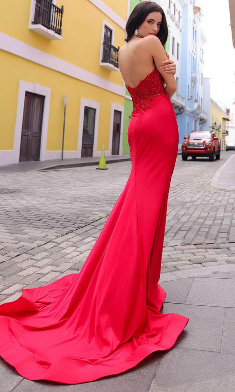 Nox Anabel C1345 - Strapless Embroidered Prom Evening Dress