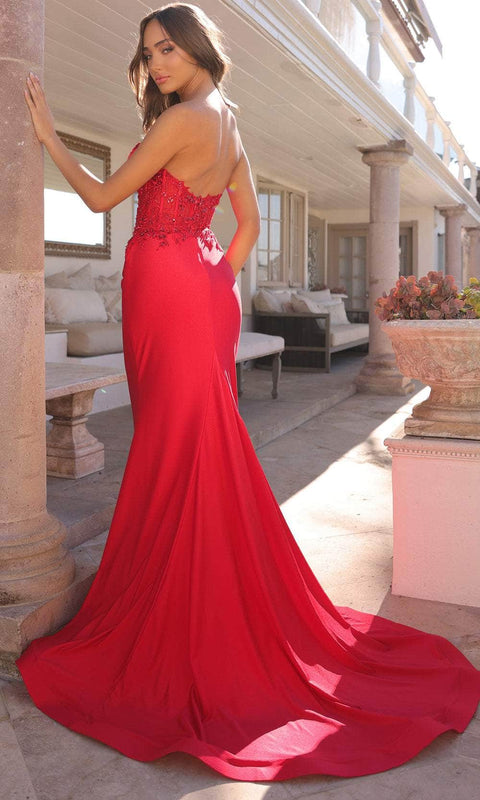 Nox Anabel C1345 - Strapless Embroidered Prom Evening Dress