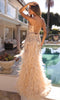 Nox Anabel C1413 - Feathered Sheath Prom Dress