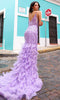 Nox Anabel C1422 - Feathered Trumpet Prom Dress