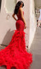 Nox Anabel C1422 - Feathered Trumpet Prom Dress