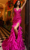 Nox Anabel C1422 - Feathered Trumpet Prom Dress