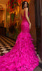 Nox Anabel C1422 - Feathered Trumpet Prom Dress