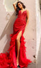 Nox Anabel C1422 - Feathered Trumpet Prom Dress