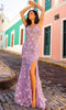 Nox Anabel C1458 - Paillette Deep V-Neck Prom Dress