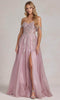 Nox Anabel E1128 - Off-Shoulder A-line Prom Dress