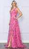 Nox Anabel E1445 - Floral Print Ruffles Prom Dress