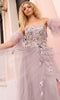 Nox Anabel E1453 - 3D Floral Embellished Strapless Prom Gown