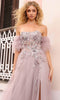 Nox Anabel E1453 - 3D Floral Embellished Strapless Prom Gown