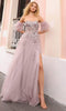 Nox Anabel E1453 - 3D Floral Embellished Strapless Prom Gown