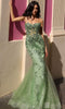 Nox Anabel G1258 - Foliage Embroidery Mermaid Evening Dress